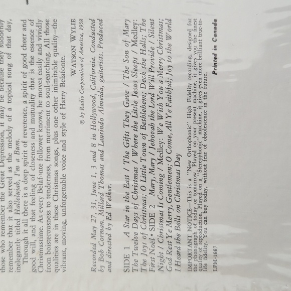 Harry Belafonte To Wish You A Merry Christmas LP - Picture 4 of 6